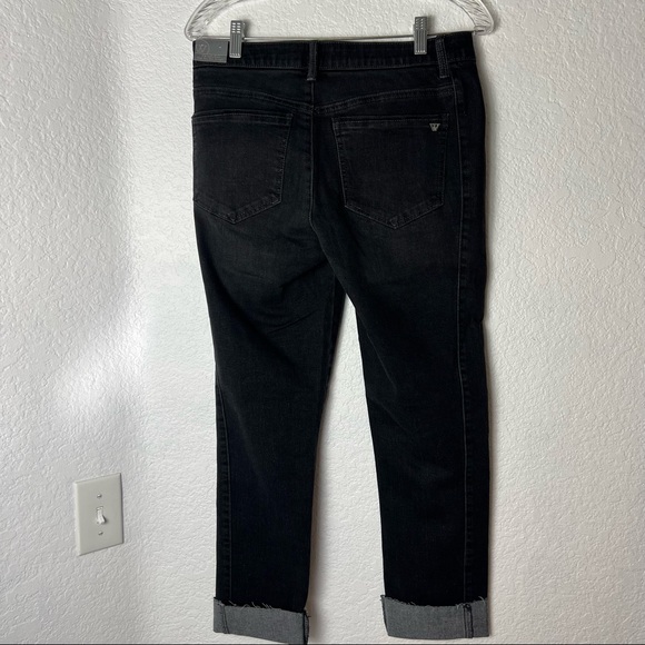 Wit & Wisdom Black glitter High Waisted Straight Leg Denim cuffed Jean - Picture 3 of 12